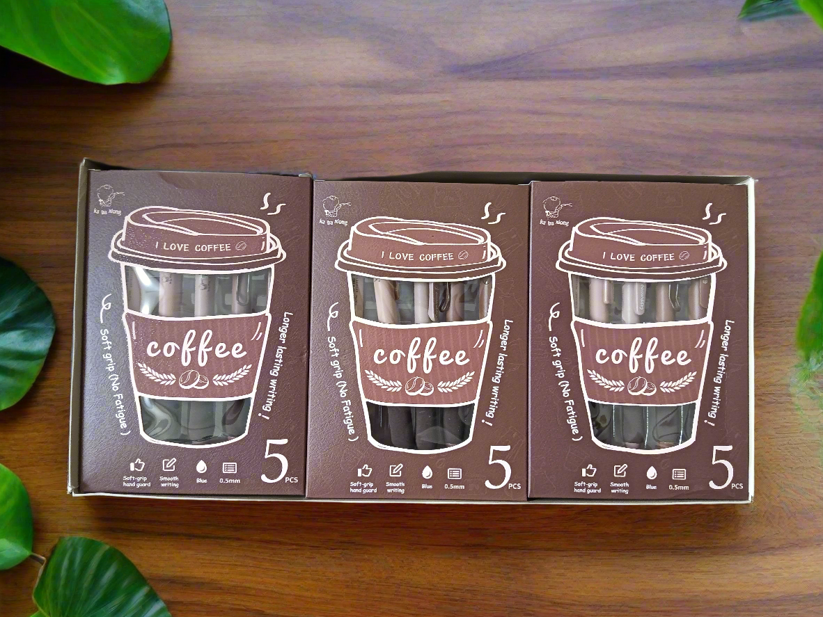 Coffee Pen Set - Aesthetics and Kawai Stationery supplies